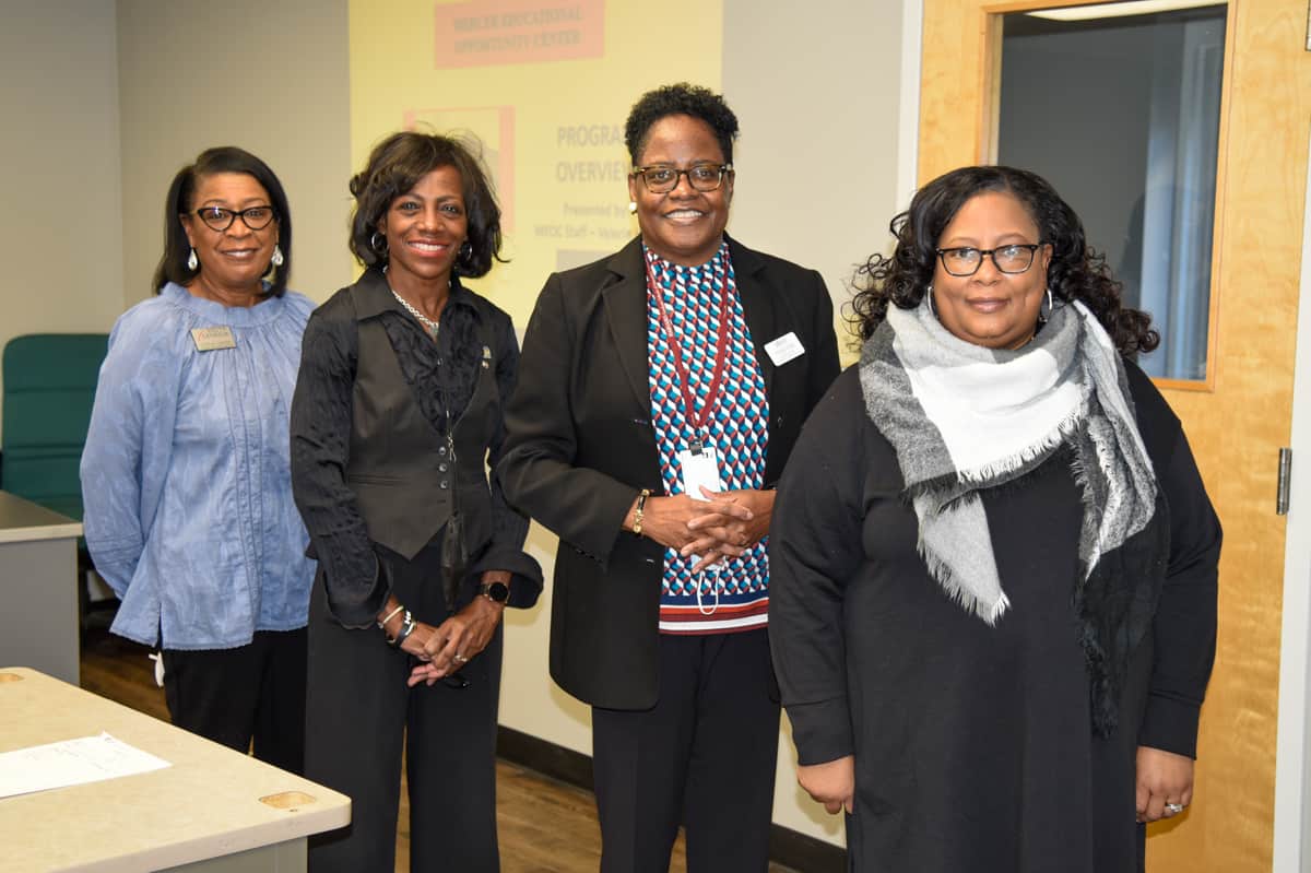 (l-r) SGTC Career Services Director Cynthia Carter, Citizens Bank Vice President Charlene Pennymon, Mercer Educational Opportunity Center Academic Advisor Valerie Hicks, and SGTC Psychology Instructor Dr. Michelle Seay at a recent workshop on personal financial literacy for SGTC students.