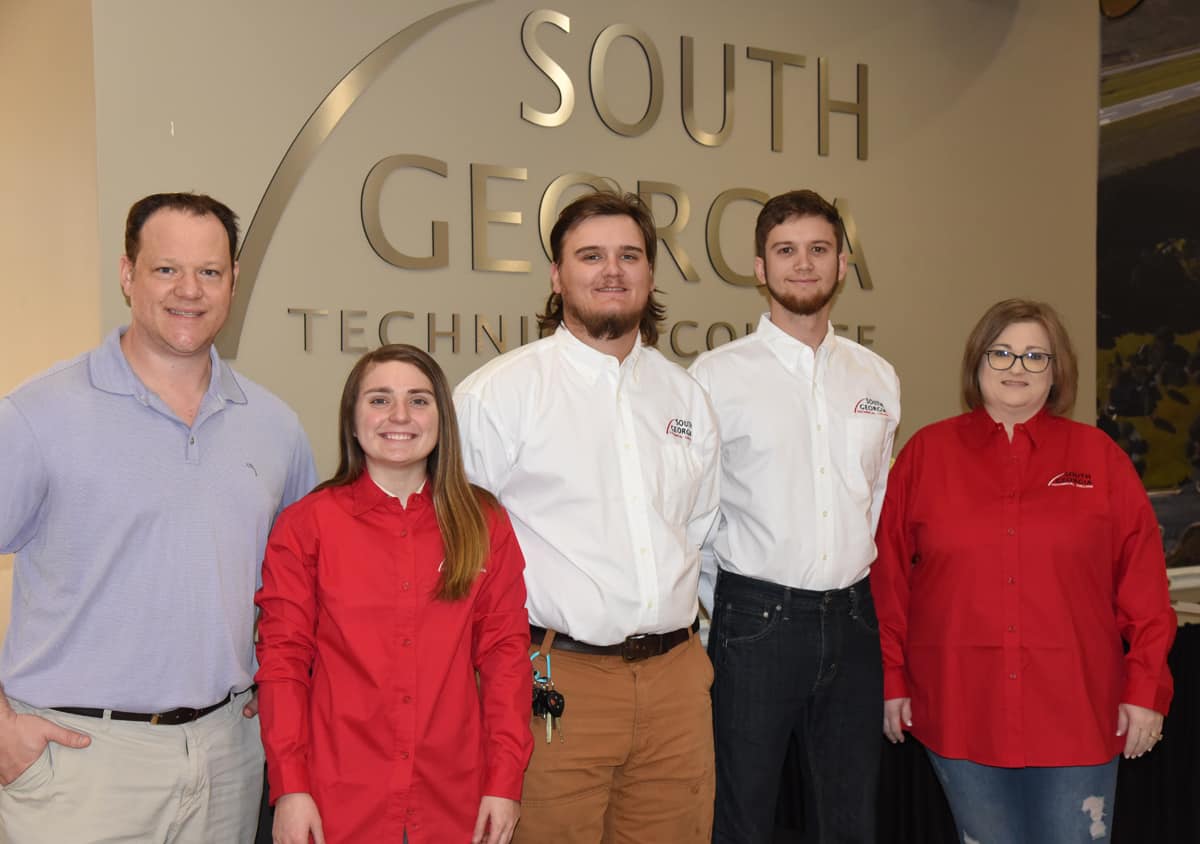 SGTC Assistant Vice President of Student Affairs and SkillsUSA Advisor Joshua Curtin is shown above with the SGTC Americus campus State SkillsUSA competitors Kelli Rees, Jonathan Large, Carson Innarino, and Kimberly Sadecky.