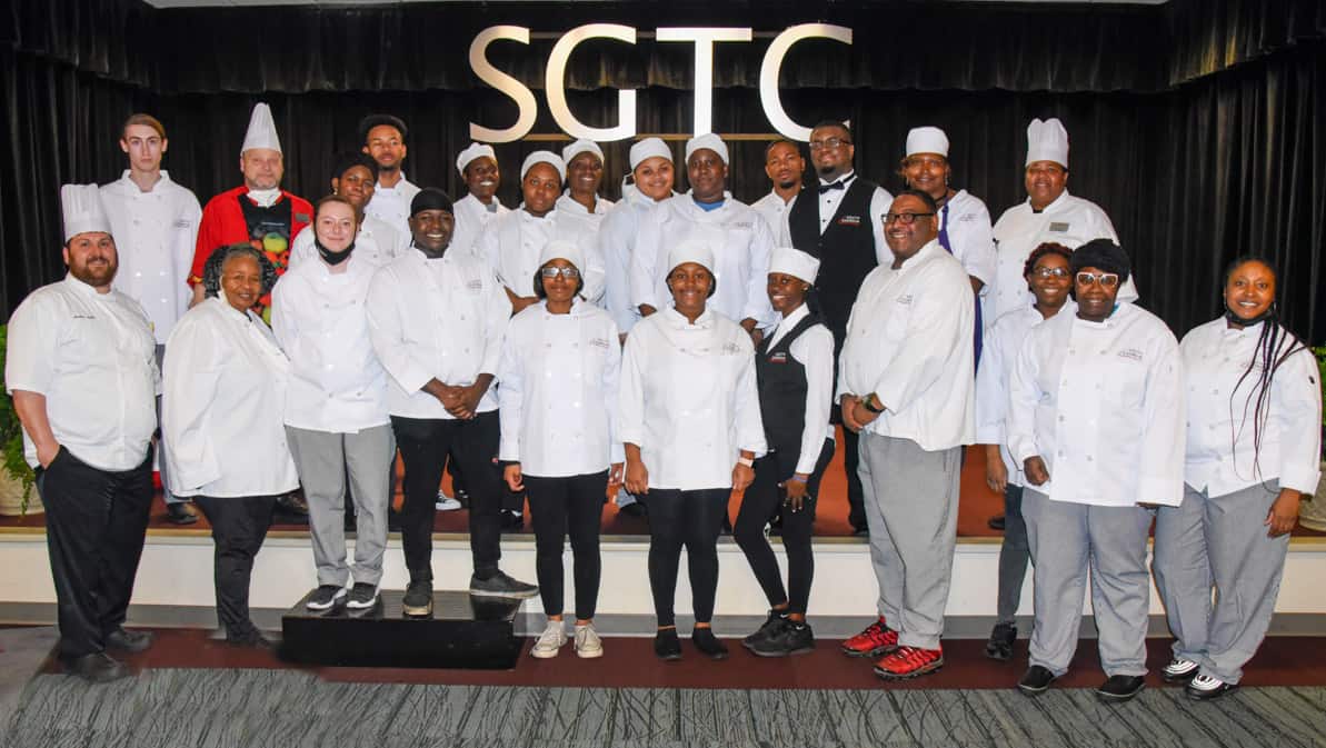 Shown above with SGTC Culinary Arts Instructors Chef Ricky Watzlowick and Chef Hunter Little are the students in the Americus and Crisp County Culinary Arts program that prepared and served the food at the South Georgia Technical College Donor Appreciation Dinner recently.