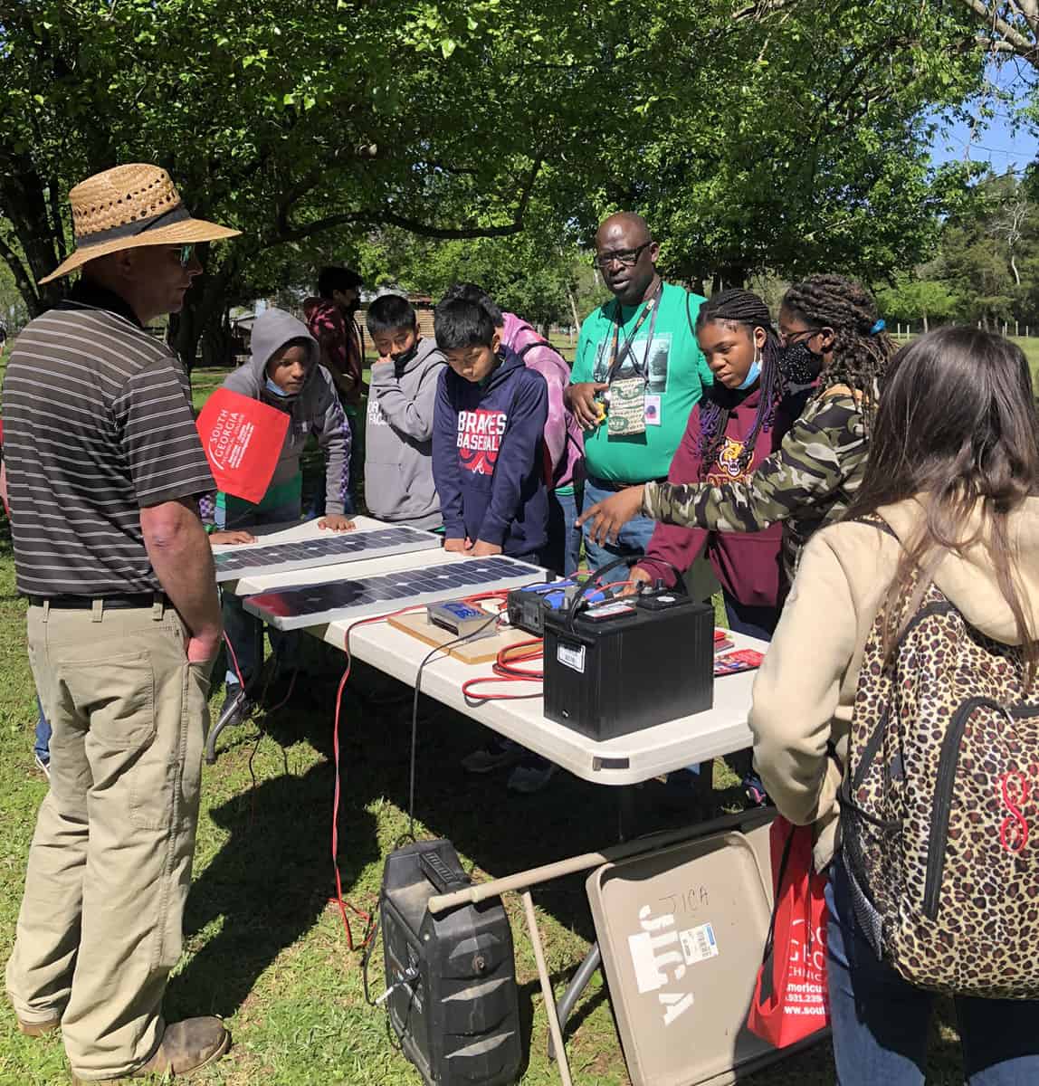 SGTC Industrial Electrical Instructor Patrick Owen did a simulation for the students with solar panels and showed them how electricity could be generator from the sun.