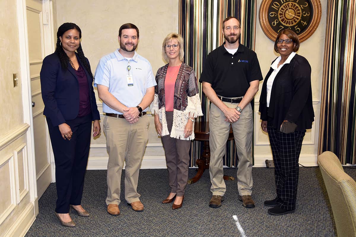 Picture left to right are members of the SGTC CIS Program Advisory committee: SGTC CIS instructor Andrea Ingram, Phoebe Putney Memorial Hospital Network Engineer Will Patterson, SGTC Dean of Enrollment Management Julie Partain, NEOS Technologies Network Engineer Christopher Saunders, and SGTC CIS instructor Sharon Smith.