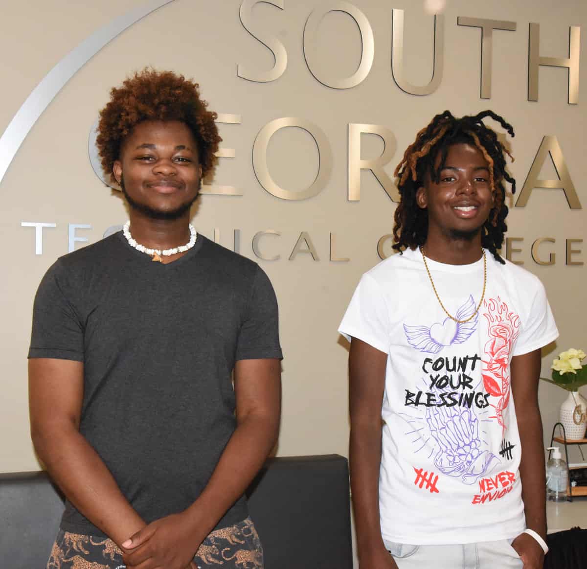 Shown above are REACH Scholars Ty’Quillious Mohone of Eatonton and Kanarvious Turner of Unadilla, who are currently enrolled in South Georgia Technical College this summer.