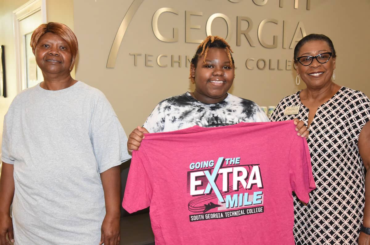 South Georgia Technical College Director of Career Services Cynthia Carter (right) is shown above with SGTC Alumnae Varnice Sutton (left) and her granddaughter, Kebony Banks (center), who enrolled in the medical assisting program at South Georgia Technical College for Fall Semester. They are “going the extra mile” @ South Georgia Technical College!