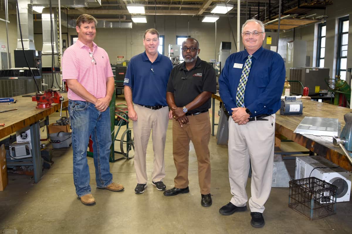 Pictured (l-r) are members of the SGTC Air Conditioning program advisory committee John Hayes and Bryan McMichael along with instructor Johnny Griffin and Academic Dean Dr. David Finley.