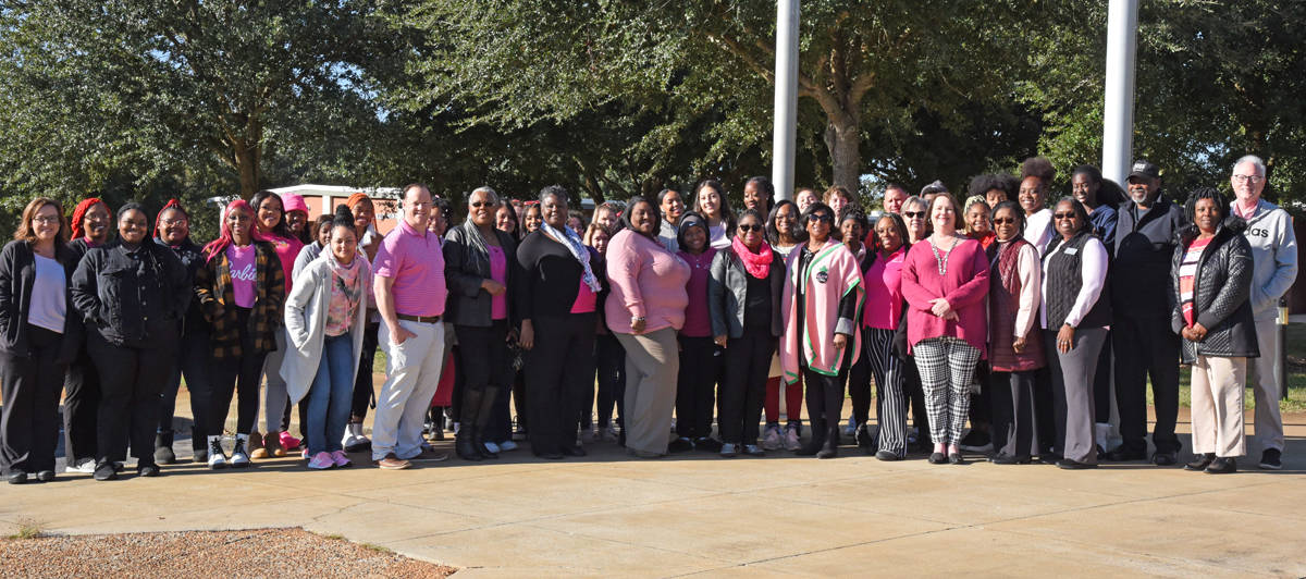 Shown above are some of the SGTC faculty, staff, and students who turned out for the SGTC Breast Cancer Awareness Walk on the SGTC campus recently.