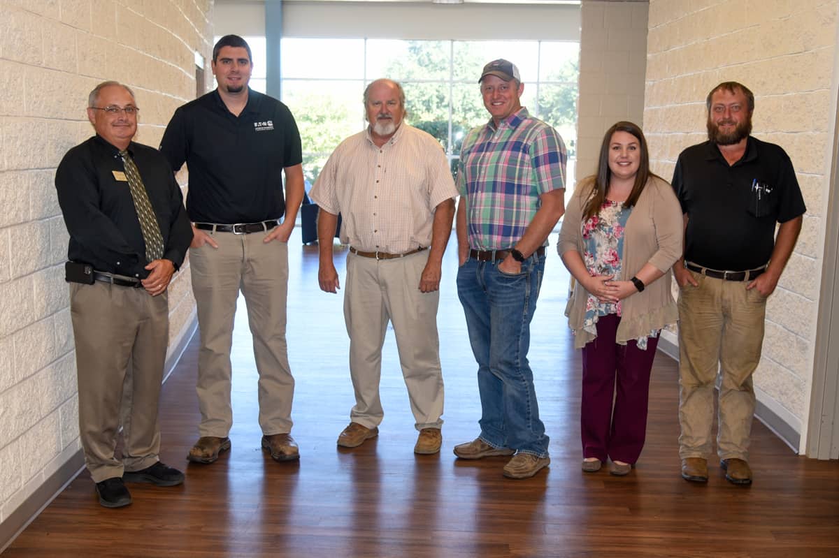 Members of the SGTC Diesel Equipment Technology program advisory committee (l-r): Dr. David Finley, Sean Flynn, Ricky Crook, Adam Verner, Beth Wisham, and Chase Shannon.