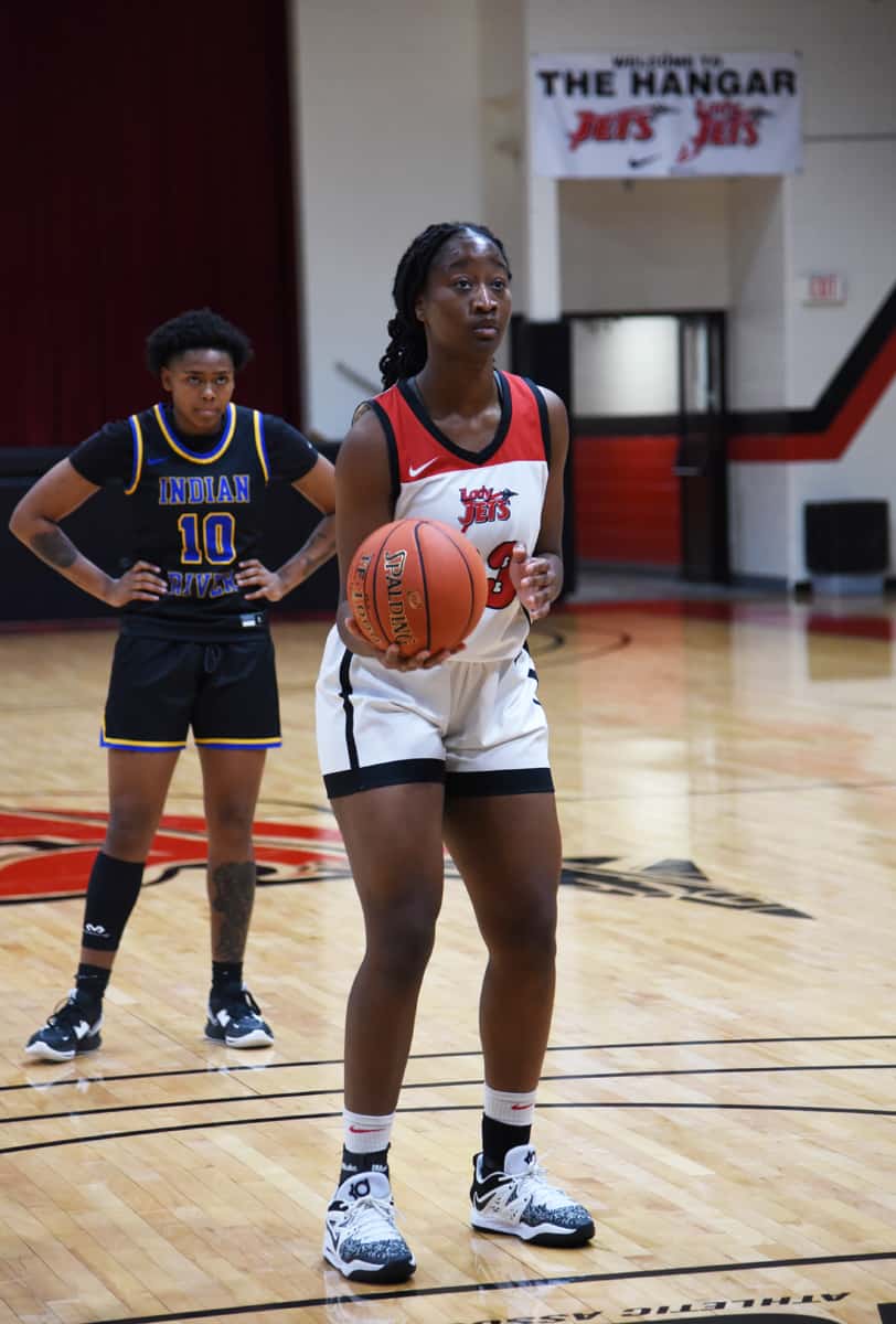 Fanta Gassama, 23, was the top scorer for the Lady Jets in the win over nationally ranked Indian River State College. She had 18 points and 14 rebounds.