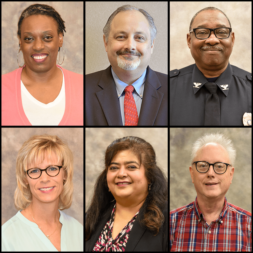 Pictured are members of the SGTC GOAL screening committee for 2022. Top row (l-r): Jennifer Robinson, Special Services Coordinator; Dr. David Finley, Academic Dean; and Sammy Stone, Chief of Police. Bottom row (l-r): Julie Partain, Dean of Enrollment Management; Sandhya Muljibhai, Workforce Investment Opportunity Act Coordinator; and John Fox, Assistant Librarian.