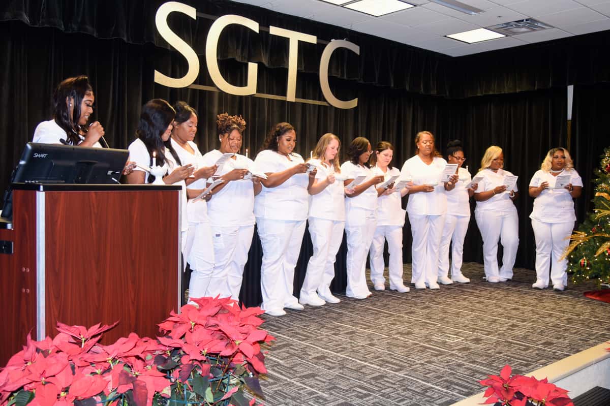 Graduates of SGTC's Practical Nursing program recite the Nurse's Pledge