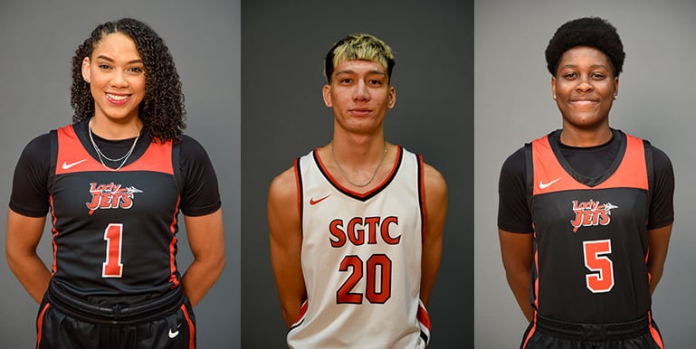 Shown above are the SGTC GCAA Players of the Week. Luana Leite, 1; Nathan Wilson, 20, and Alexia Dizeko, 5.
