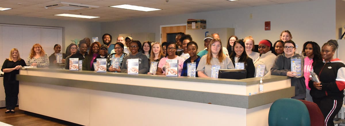 Shown above are the SGTC Practical Nursing students and instructors displaying their personal and professional Exergen TemporalScanner thermometers.