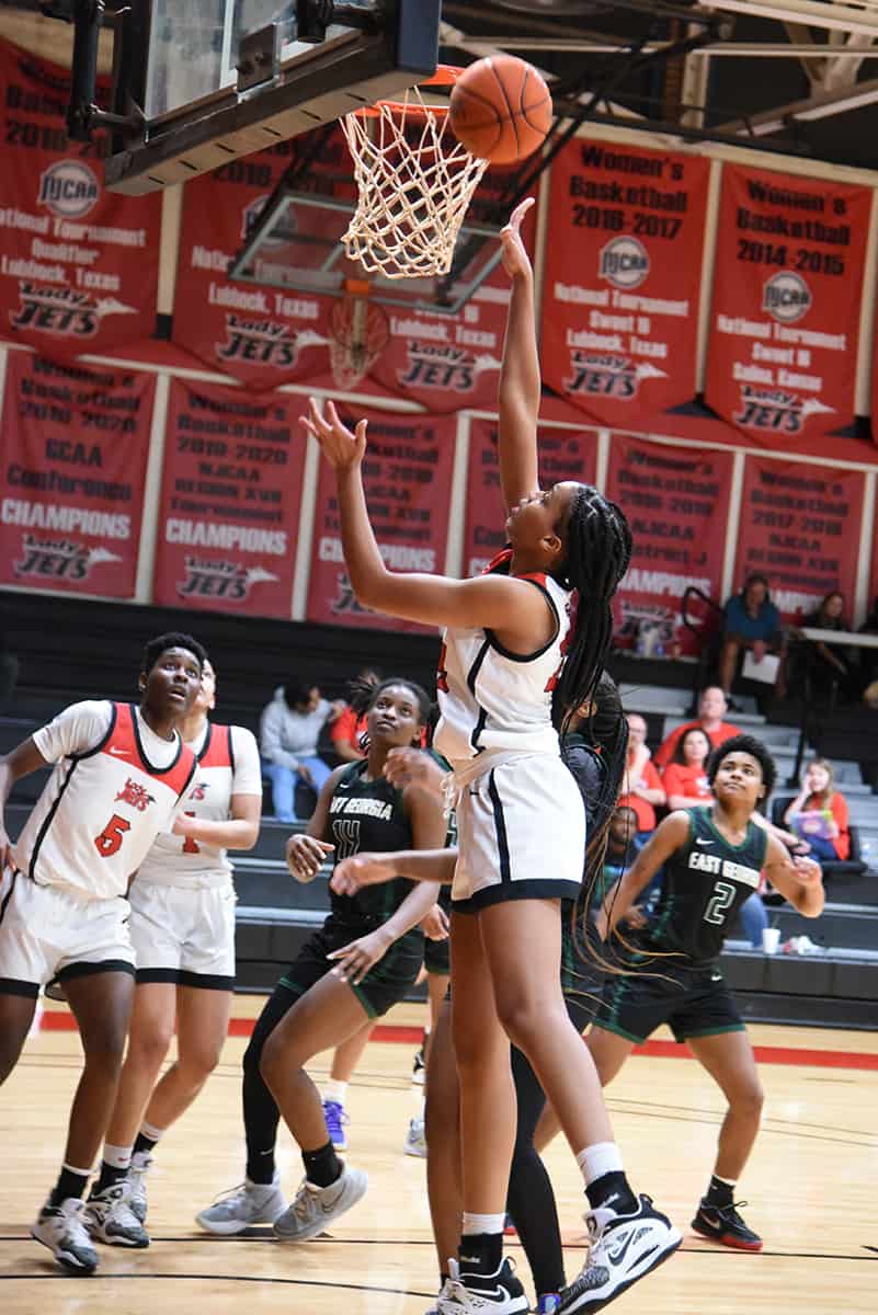 Camryn James, 24, led the Lady Jets in scoring with 22 points against East Georgia State.