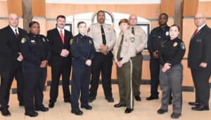 South Georgia Technical College LEA Academy Director Brett Murray and Instructor Marcus Harris is shown above with the members of the South Georgia Technical College Law Enforcement Academy Class 23-01 cadets who competed their training recently. The cadets earned their POST certification and a technical certificate of credit for their course work in the academy. Shown above are: Sierra Donrelle Carroll, Avery Brandon Cruthirds, Erika Kate Dillard, Donquavious Gudes, Dillan Sport Jerkins, Haley Anne Lamberth, James Malcome Monteiro, and Alexandria Grace Spain.