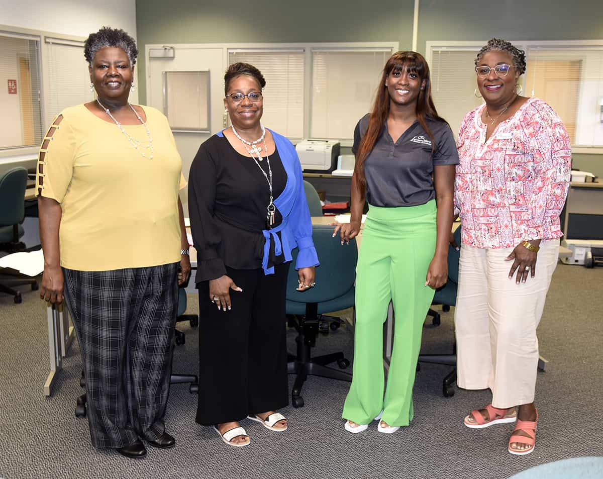 Pictured (l-r) are SGTC Marketing instructor Mary Cross, SGTC CIS instructor Veronda Cladd, Kayla Bowens of Innovative Senior Solutions, and Harriet Glover of Belk.