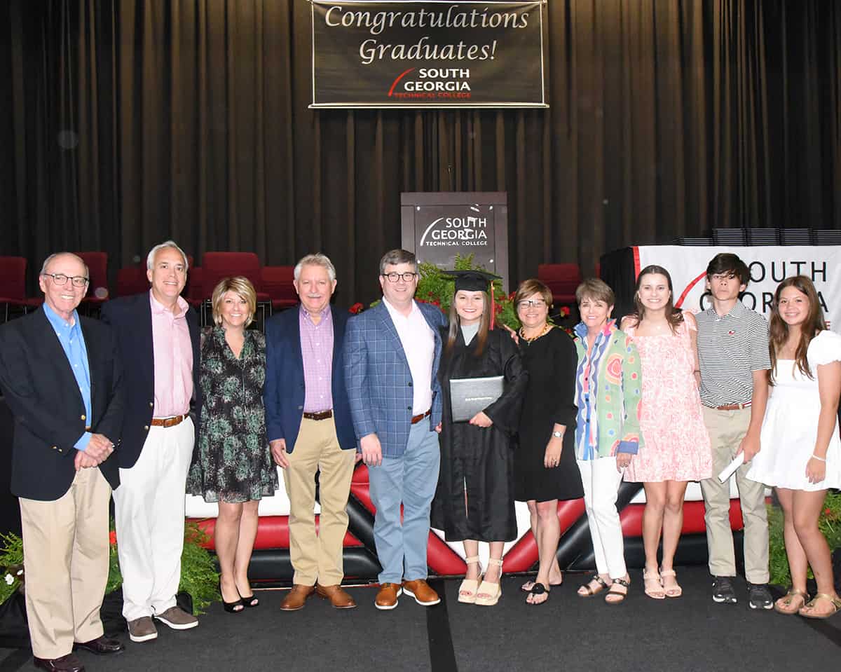 Betsy Burton Shealy, a graduate in the SGTC Marketing Management program, is shown above with her family. Her grandfather Sonny Shealy served on the SGTC Board of Directors and her grandmother Elaine Thomas is a graduate of SGTC.