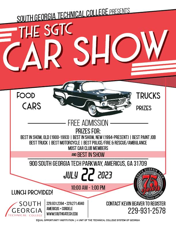 Shown above are the flyers for the SGTC Car Show and Aviation Maintenance Open House.