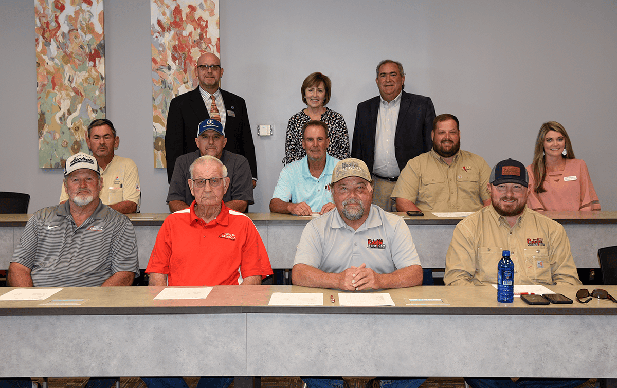 Pictured are members of the SGTC Electrical Lineworker advisory committee: (front row, l-r) Harold Ergle, Dewey Turner, Barry Forrest, and Adam Taylor; (middle row, l-r) Jason McInvale, Blake Manning, Ronnie Dodson, Ryan Hall, and Chelsea Mullins; (standing, l-r) Brett Murray, Tami Blount, and Paul Farr.