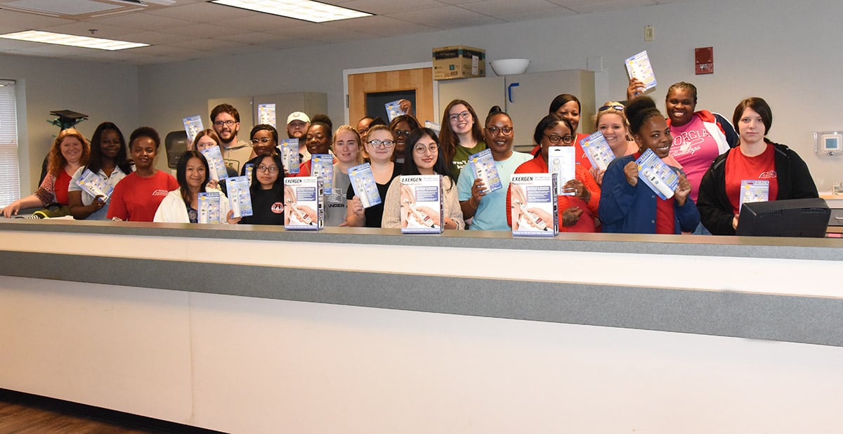 Shown above are the Americus SGTC Practical Nursing students and instructors displaying their personal and professional Exergen TemporalScanner thermometers.