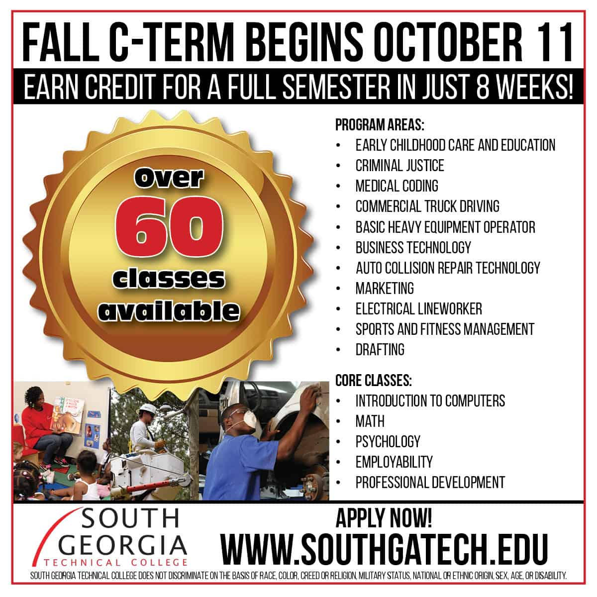 SGTC C-Term Classes start October 11.