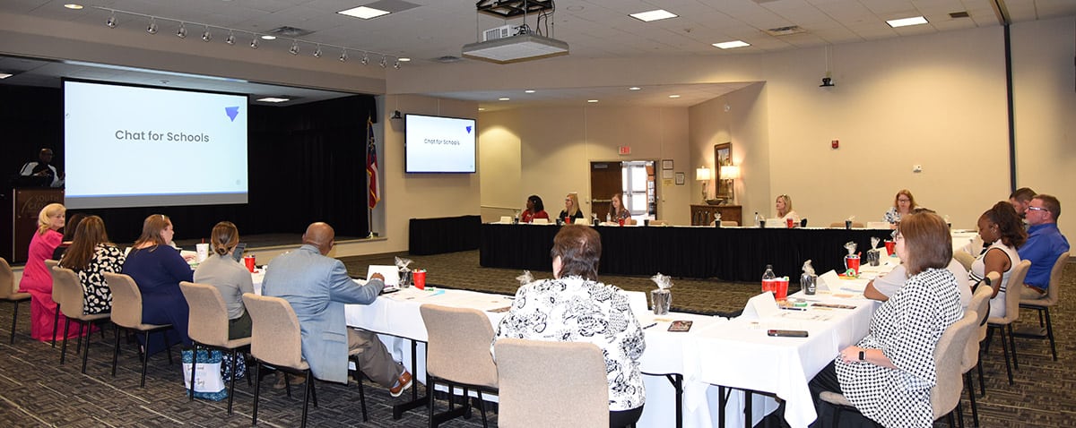Members of the Chattahoochee-Flint RESA STEM/STEAM Advisory Board are shown above participating in Damian Smith’s presentation on Skill Struck.
