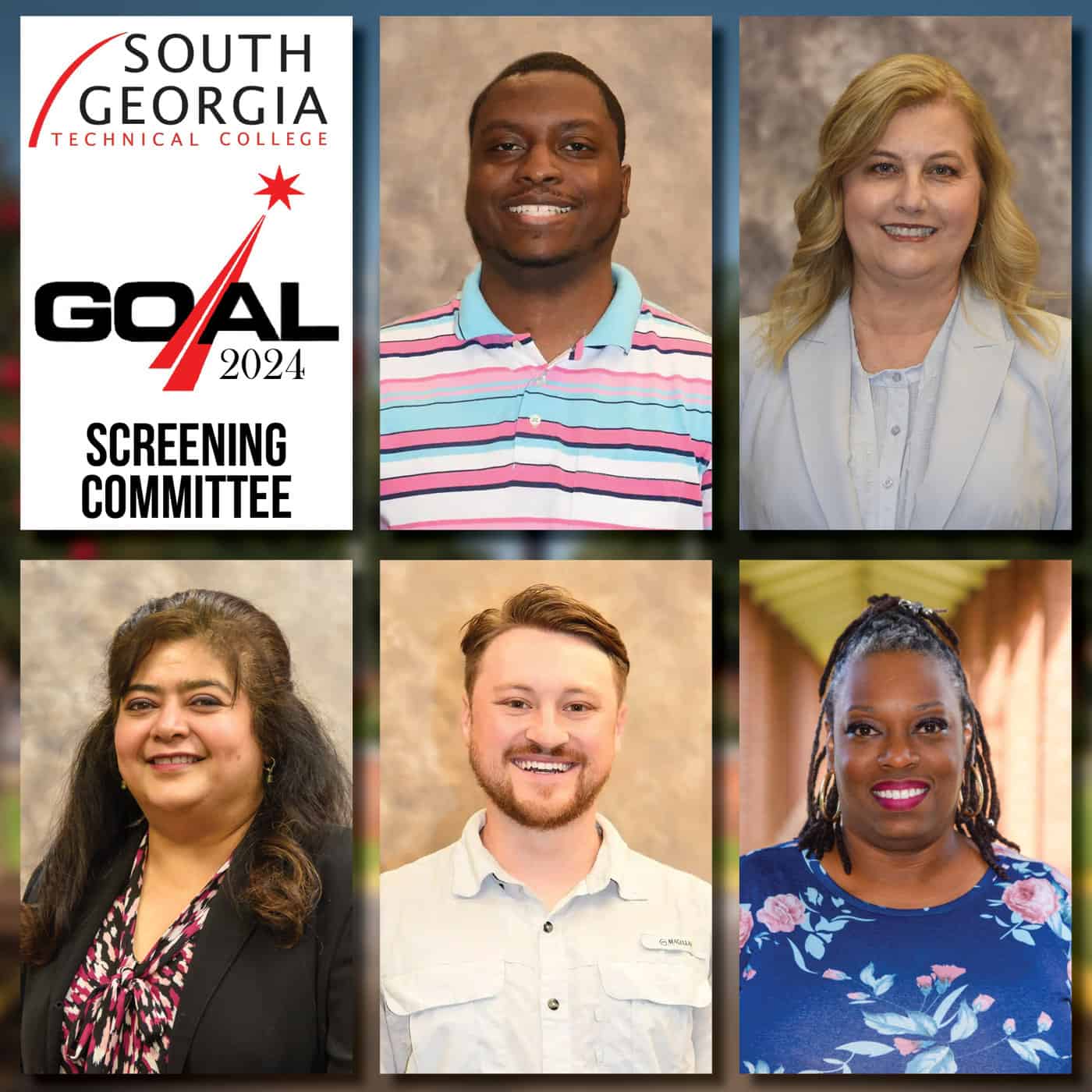Pictured are members of the SGTC GOAL 2024 screening committee (top, l-r) Peiare Adderley, Michelle McGowan, (bottom, l-r) Sandhya Muljibhai, Tylen Pepito, and Jennifer Robinson.