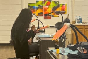 Nail Tech students in class