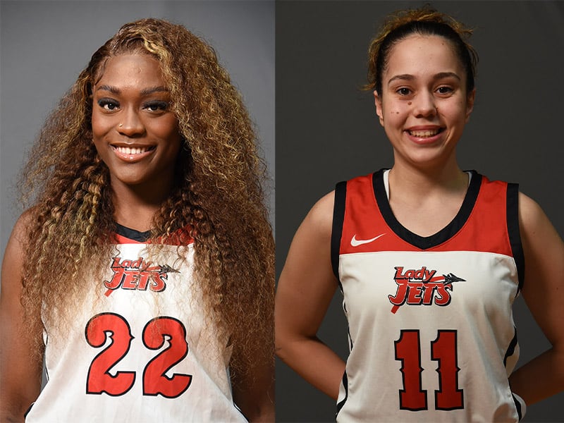 Maeva Fotsa, 22, and Vera Gunnaydin, 11, were the top scorers for the Lady Jets in losses to Shelton State and Chipola College over the weekend.