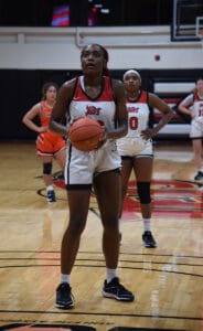 Maeva Fotsa, 22, was the top scorer for the Lady Jets in the win over Snow College with 17 points.