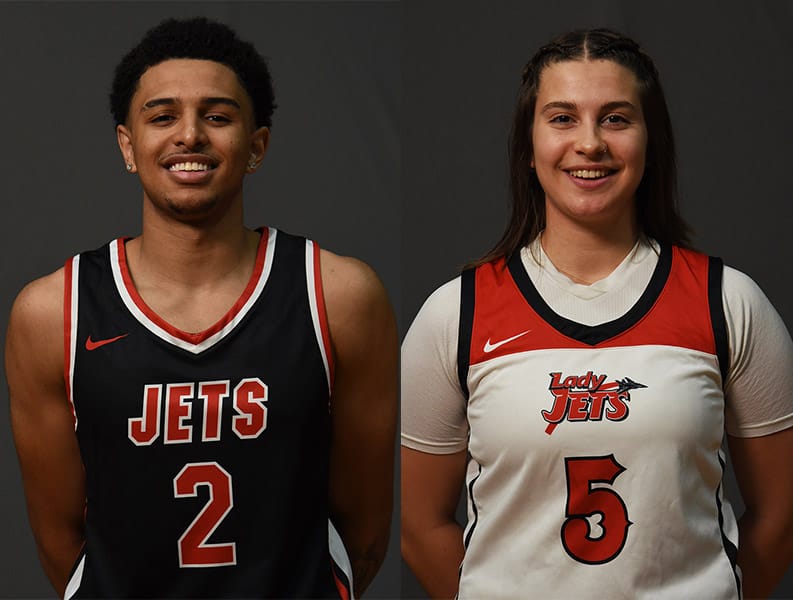 Deonte Williams, 2, and Greta Carollo, 5, were the top scorers for the Jets and Lady Jets against Central Georgia Tech in conference match-ups this week.