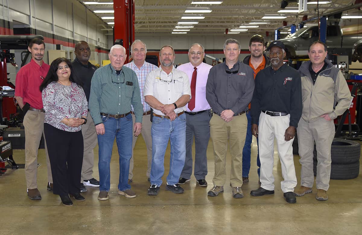 Pictured are members of the SGTC Automotive Technology Advisory Committee (l-r) Brandon Dean, Sandhya Muljibhai, Starlyn Sampson, John Beaver, Earl Snider, Ron Peacock, Dr. David Finley, Kevin Beaver, Matt Kiley, Carey Mahone, and David Miller.