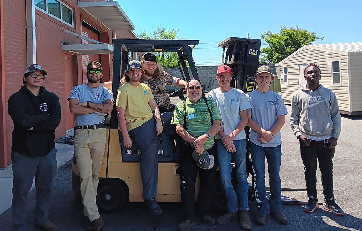 Shown above (l to r) are Justin Pham, Jacob Jones, Logan Boyd, Cole Jones, Instructor Danny Smith, Mason Ward, Josh Bartlett, and Devin Colbert. Not shown is Industrial Electrical Instructor Jeff Sheppard, who also earned his certification.