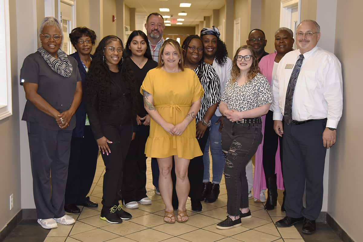 Pictured (l-r) are members of the SGTC Cosmetology and Barbering advisory committee Dorothea Lusane-McKenzie, Martha Bruce, Jessakeetha Maddox, Niome Reyes, Greg Long, Lisa Pate, Alecia Pinckney, Kembrial M. Harris, Crystal Waters, Andre Robinson, Tracy Finch, and Dr. David Finley.