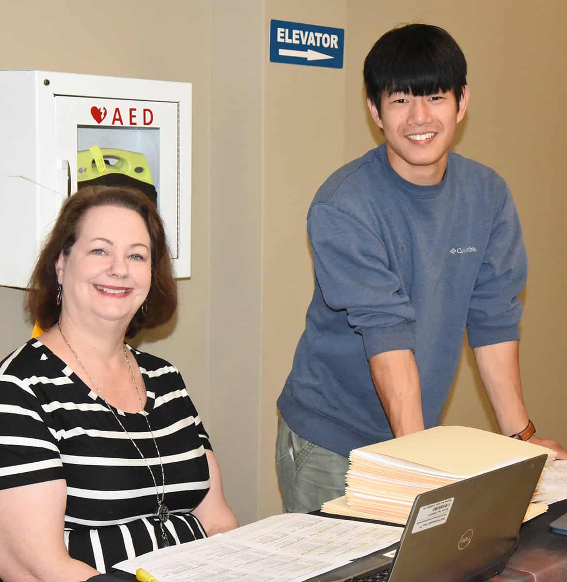 SGTC Registrar Kari Bodrey is shown above talking with SGTC student Joseph Jolly as she evaluates his progress toward an earned TCC.