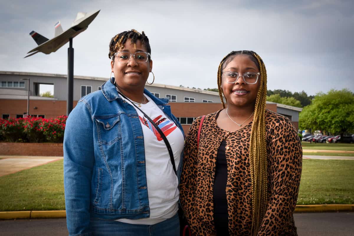 Pictured is SGTC Dual Enrollment student Keyara Lindsey of Macon County (right) with her mother, Rashida Green Jenkins. Lindsey will graduate from high school and from the SGTC criminal justice program in May.