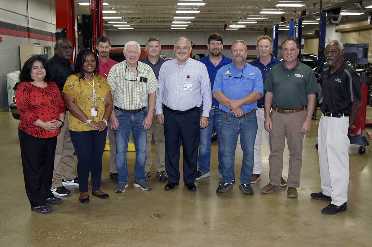Pictured are members of the SGTC Automotive Technology Advisory Committee (l-r) Sandhya Muljibhai, Starlyn Sampson, Katrice Martin, Brandon Dean, John Beaver, Kevin Beaver, Dr. David Finley, Matt Kiley, Ron Peacock, Tony Peck, David Miller, and Carey Mahone.