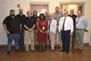 Pictured are members of the SGTC Diesel Equipment Technology program advisory committee. Front row (l-r): David Cox, Wayne Peck, Katrice Martin, Julie Partain, Dr. David Finley, and Lu Bordoni. Back row (l-r): Ash Alt, Chase Shannon, Steven Stanley, Sean Flynn, and Don Rountree.