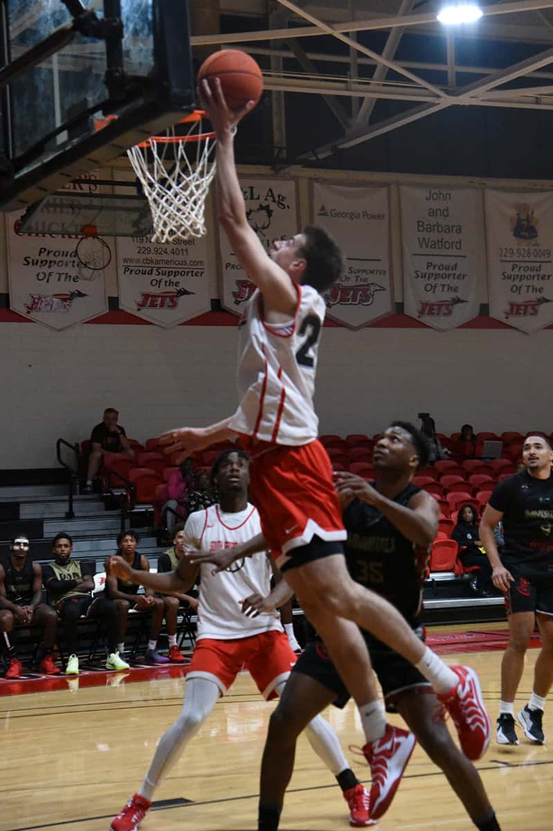 Aiden Fitzgerald, 23, a freshman forward from Perth, Australia, was the top scorer for the Jets in their overtime win against the Dominican Republic with 14 points.