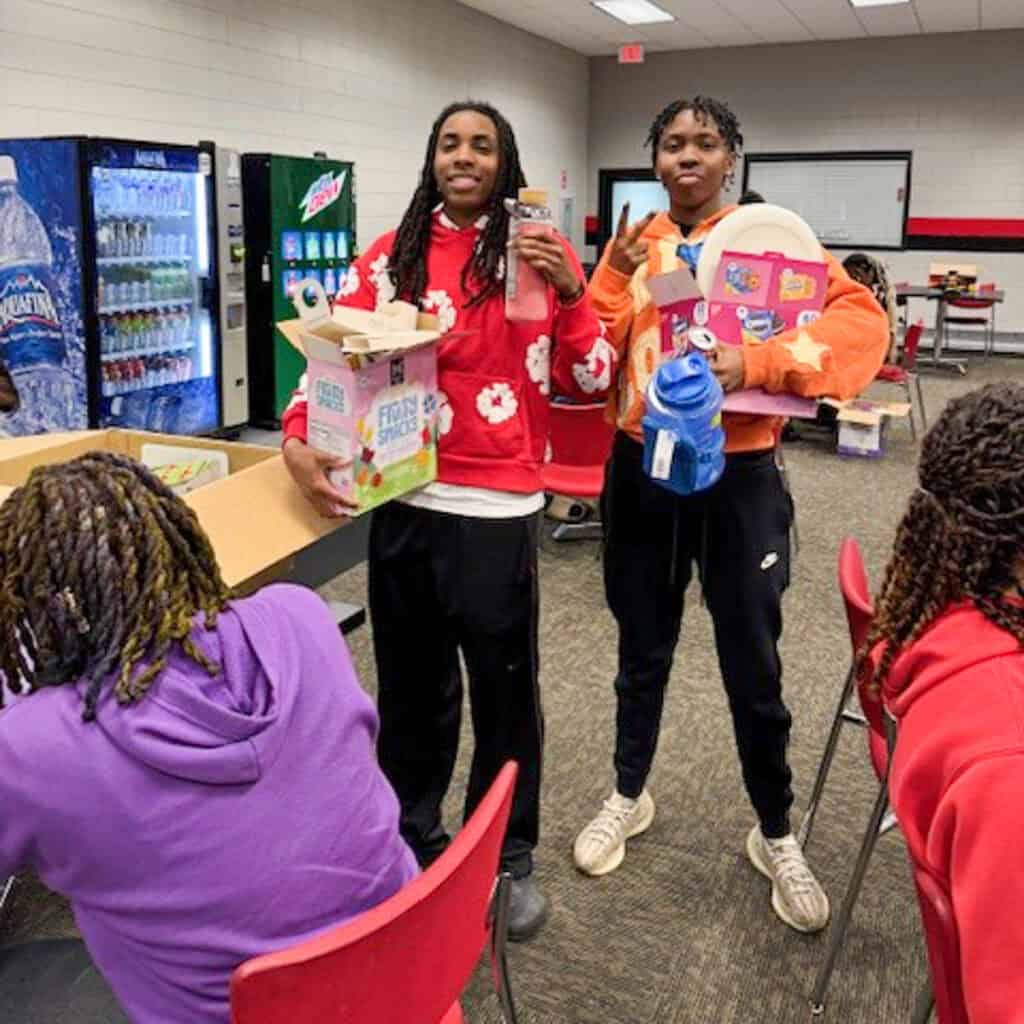 SGTC students enjoy bingo at the recent Valentine's Day celebration.
