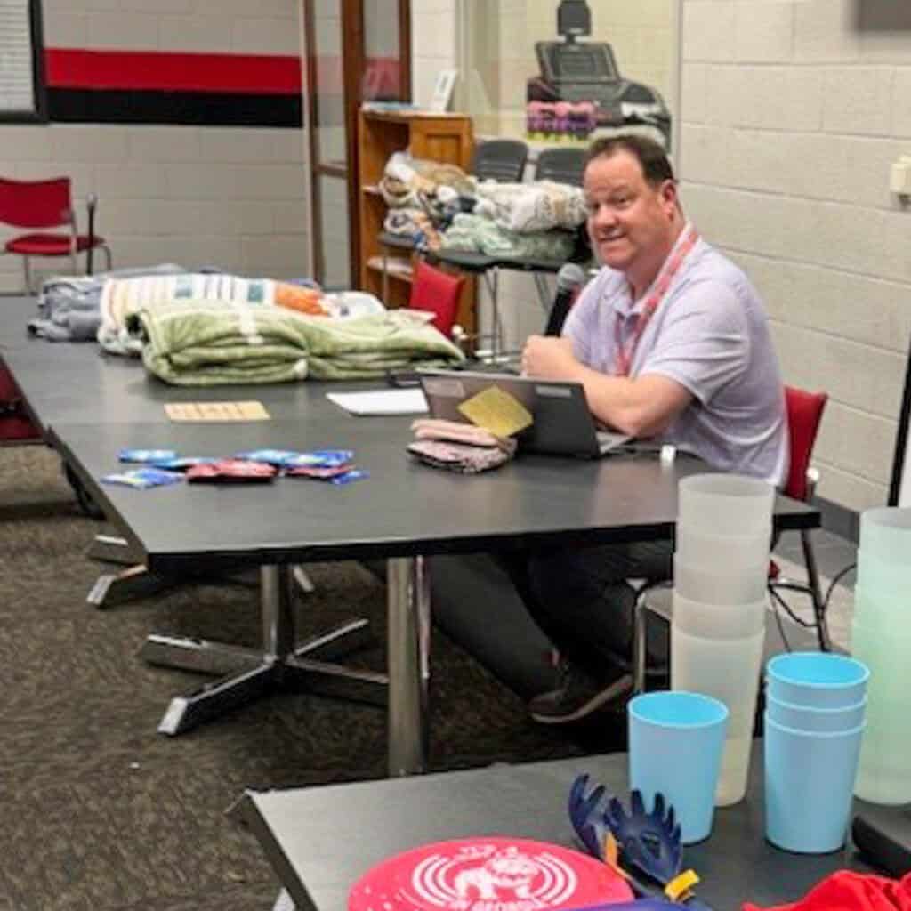 SGTC students enjoy bingo at the recent Valentine's Day celebration.