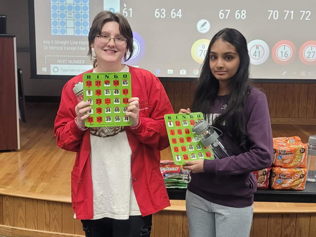 Students show off their prizes during the recent SGTC Spring Fling at the Crisp County Center.