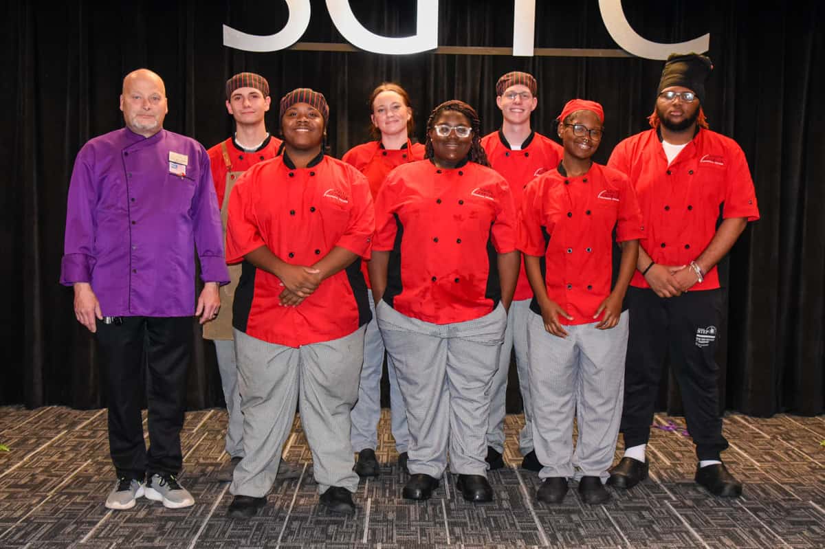 Shown above with SGTC Americus Culinary Arts Instructor Chef Ricky Watzlowick are the culinary arts students from the Americus campus that helped prepare and serve the main meal at the SGTC Foundation Donor Dinner.
