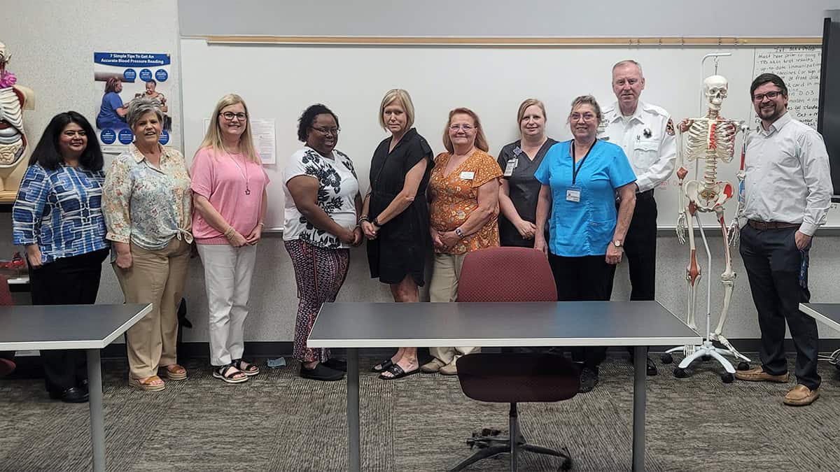 Pictured are members of the SGTC Crisp County Center Allied Health Advisory Committee Sandhya Muljibhai, Carol Cowan, Michelle McGowan, Alecia Pinckney, Brandie Chappell, Kelly Northern, Cassandra Bellamy, Janice Wiseman, David Edwards and Jonathan Hobgood.