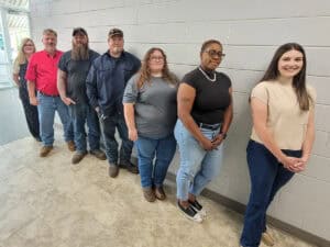 Pictured left-right are members of the SGTC Crisp County Center Welding and Precision Machining advisory board Michelle McGowan, Tom Mayo, James Rice, Ben Ergle, Anna Sainte, Lawanda Troutman and Danielle Rouse.