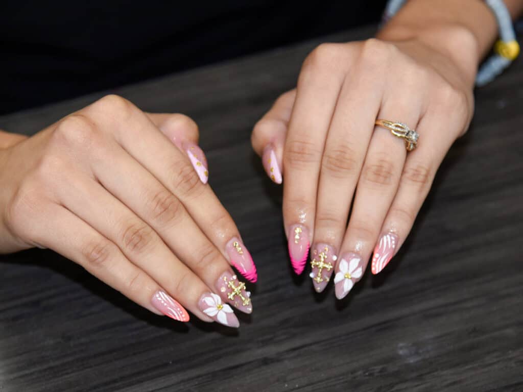 The winning nail design by SGTC Nail Tech Student Brittany Moreno.