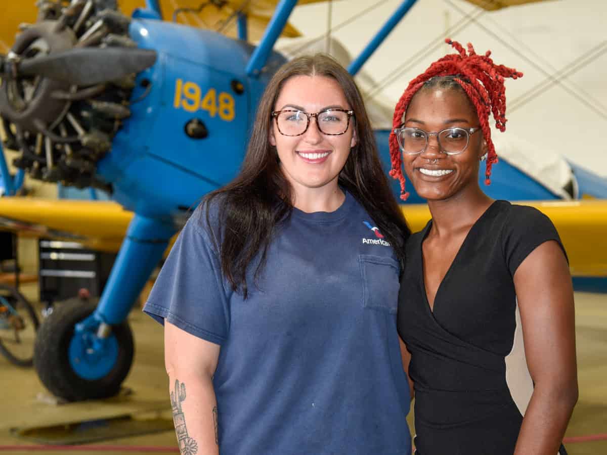 SGTC Aviation Maintenance students Patricia Rice (left) and Maiyah Willis have benefitted from the WIOA program, which helps qualified students with education-related expenses.