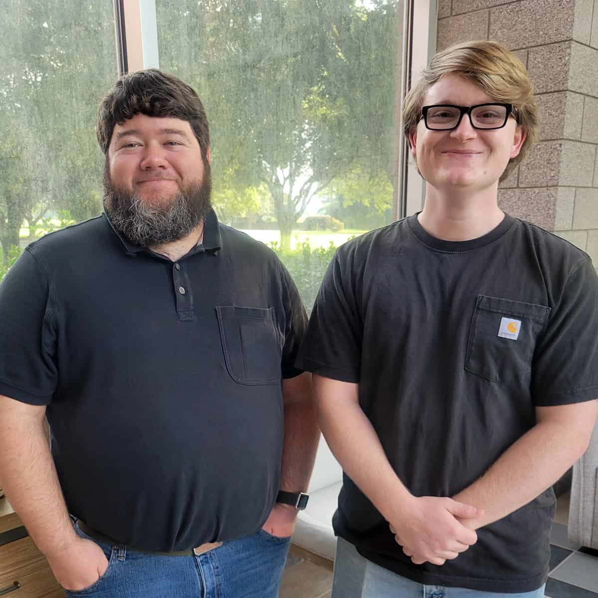 Pictured are Precision Machining and Manufacturing instructor Jake Pittman (left) with student Gabriel Norton, who was recently chosen for a competitive internship with International Paper in Oglethorpe.