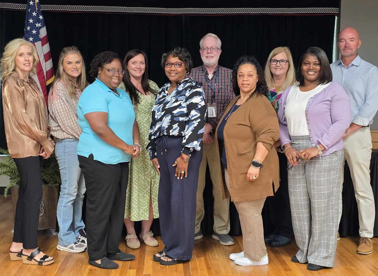 Shown above on the first row, (left to right) are: Alecia Pickney, Administrative Assistant to the Vice President of Academic Affairs; Tammy Hamilton, Accounting Instructor; Nicole Turner, Business Technology Instructor; and Katrice Martin, Director of Institutional Effectiveness & Grants Coordinator. Second row, left to right: Teresa Jolly, Business Technology Instructor/Blackboard Point of Contact; Kylee Little, Crisp County Power; Sarah Howell, Crisp County Power; Mark Lewis, TCSG ; Michelle McGowan, Assistant Vice President of Academic Affairs; and David Wade, City of Cordele.