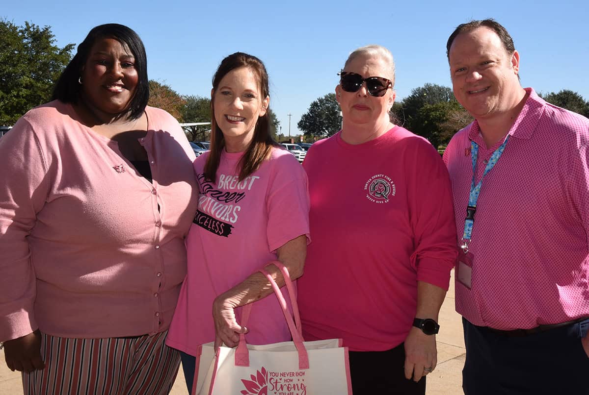 SGTC Practical Nursing Alumna Tara Arnold Bivins (second from left) is shown above with SGTC Vice President of Student Affairs Eulish Kinchens, SGTC Criminal Justice Instructor Teresa McCook and SGTC Assistant Vice President of Student Affairs Joshua Curtin.