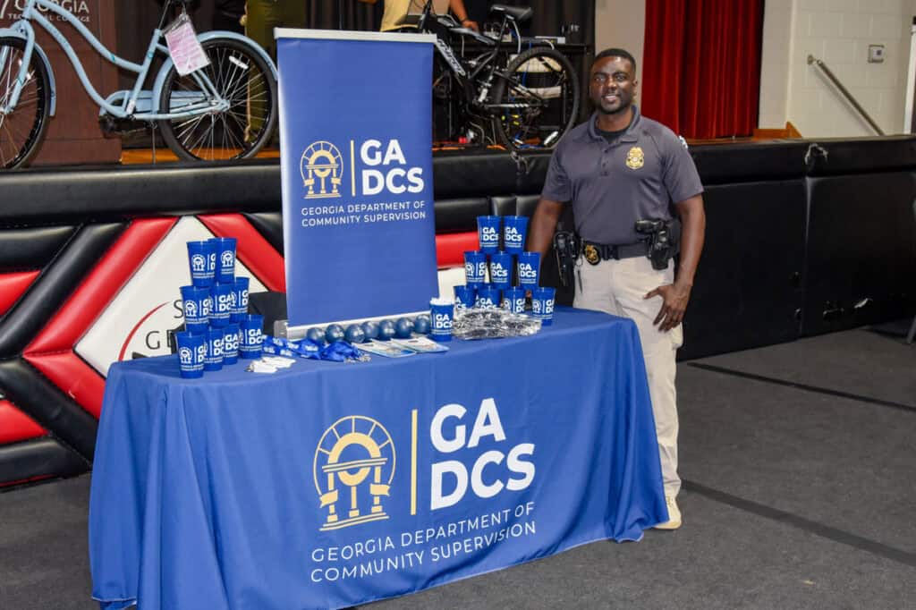 Pictured is Officer Johnny Hawkins of the Georgia Department of Community Supervision at the recent Southwest Georgia Community Strong Fall Resource Fair held in partnership with South Georgia Technical College.