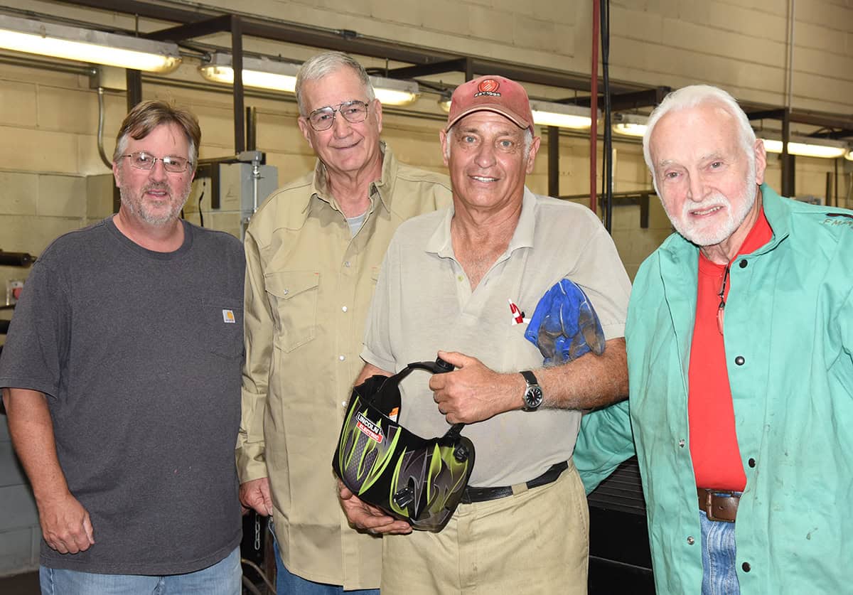 SGTC Crisp County Center Welding Instructor Thomas Mayo is shown above with three of his retired students: Al Willis, Kenny Calhoun, and Marion Hall. Not shown is Frank Morgan.